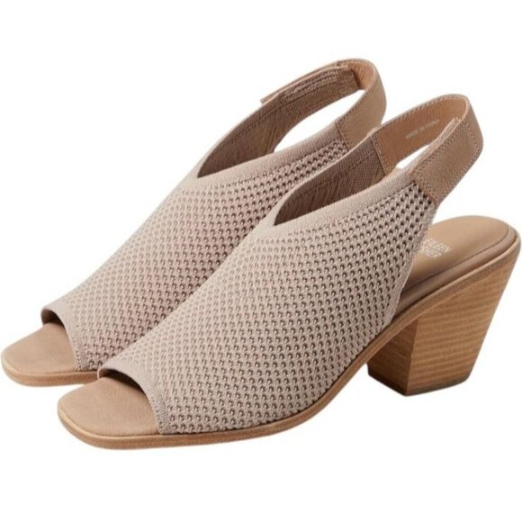 Eileen Fisher Shoes - Eileen Fisher Avil Suede Stretch Woven Peep Toe Heels Blush 9 New in Box